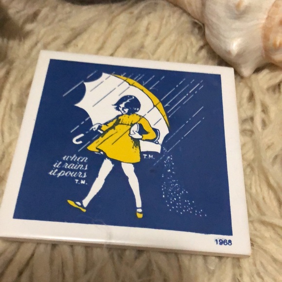 NEW-Morton Salt Coasters-2 pieces-Ceramic-4x4in - Picture 5 of 9
